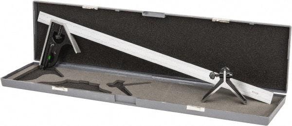 SPI - 3 Piece, 24" Combination Square Set - 1/16, 1/32, 1/64 & 1/8" (4R) Graduation, Hardened Steel Blade, Hardened Steel Center & Square Head - USA Tool & Supply