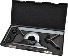 SPI - 4 Piece, 12" Combination Square Set - 1/16, 1/32, 1/64 & 1/8" (4R) Graduation, Hardened Steel Blade, Hardened Steel Center, Protractor & Square Head - USA Tool & Supply