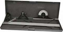 SPI - 4 Piece, 18" Combination Square Set - 1/16, 1/32, 1/64 & 1/8" (4R) Graduation, Hardened Steel Blade, Hardened Steel Center, Protractor & Square Head - USA Tool & Supply