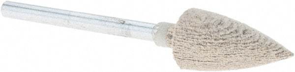Rex Cut Product - 3/8" Head Diam x 3/4" Thickness, B52, Pointed End, Aluminum Oxide Mounted Point - White, Fine Grade, 120 Grit - USA Tool & Supply