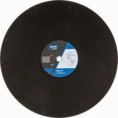 Norton - 20" Aluminum Oxide Cutoff Wheel - 5/32" Thick, 1" Arbor, 2,710 Max RPM, Use with Stationary Grinders - USA Tool & Supply