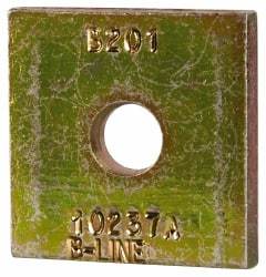 Cooper B-Line - 3/8" Rod, Zinc Dichromate Steel Square Strut Washer - 3/8" Bolt, Used with Cooper B Line Metal Framing Channels - USA Tool & Supply