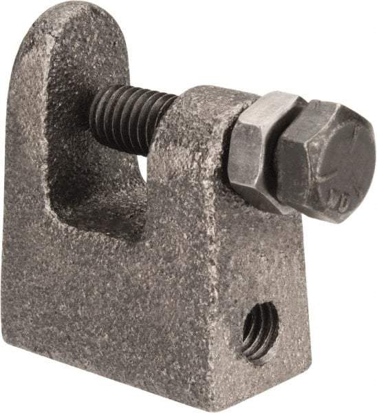 Cooper B-Line - 3/4" Max Flange Thickness, 3/8" Rod Top Beam Clamp - 400 Lb Capacity, Malleable Iron - USA Tool & Supply