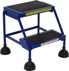 Vestil - 19-1/4" 2 Step Ladder - 300 Lb Capacity, 19-1/4" Platform Height, 19-1/4" Base Width x 25" Base Depth, Rubber Matted - USA Tool & Supply
