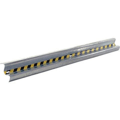 Vestil - 10' Long x 12" High, Gray with Black & Yellow Caution Tape Steel Straight Heavy Duty Guard Rail - 3 Rails Accommodated, 3-1/4" Deep, 76 Lb - USA Tool & Supply