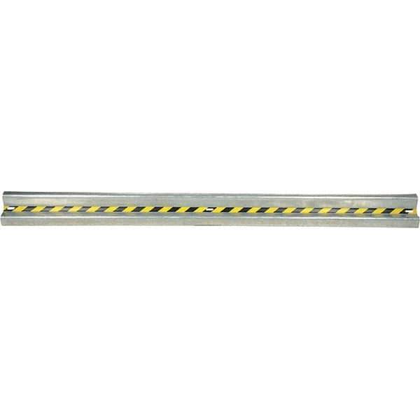 Vestil - 12' Long x 12" High, Gray with Black & Yellow Caution Tape Steel Straight Heavy Duty Guard Rail - 3 Rails Accommodated, 3-1/4" Deep, 83 Lb - USA Tool & Supply