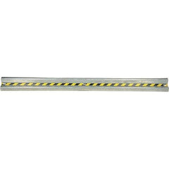 Vestil - 12' Long x 12" High, Gray with Black & Yellow Caution Tape Steel Straight Heavy Duty Guard Rail - 3 Rails Accommodated, 3-1/4" Deep, 83 Lb - USA Tool & Supply