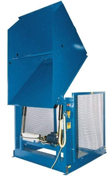 Vestil - 4,000 Lb Load Capacity, Steel Box Dumper - 66" Wide x 68" Long x 65" High, Blue - USA Tool & Supply