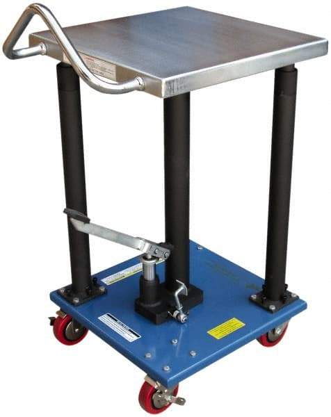 Vestil - 500 Lb Capacity Manual Hydraulic Post Lift Table - 31" Lift Height, 18" Platform Length x 18" Platform Width - USA Tool & Supply