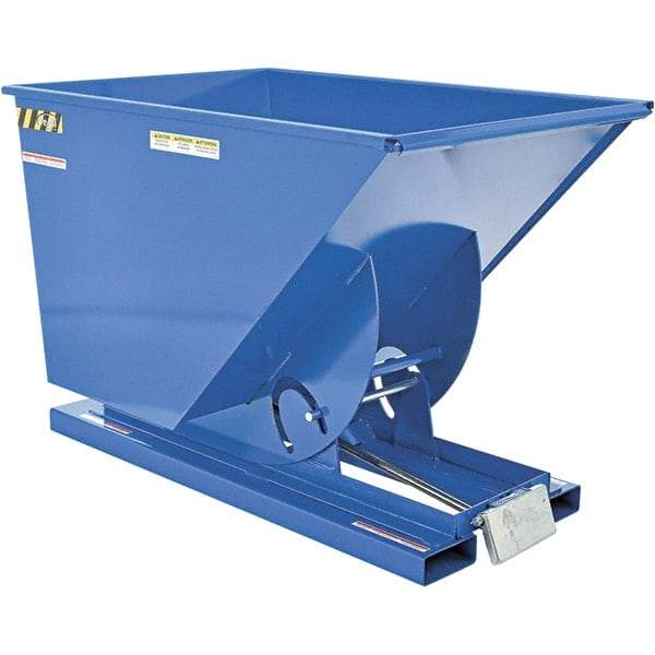 Vestil - 6,000 Lb Load Capacity, 1 Cu Yd, Steel Self-Dumping Hopper - 41-1/4" Wide x 61" Long x 43" High, Powder Coat Blue - USA Tool & Supply