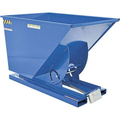 Vestil - 6,000 Lb Load Capacity, 1 Cu Yd, Steel Self-Dumping Hopper - 41-1/4" Wide x 61" Long x 43" High, Powder Coat Blue - USA Tool & Supply
