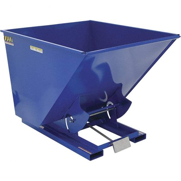 Vestil - 6,000 Lb Load Capacity, 2 Cu Yd, Steel Self-Dumping Hopper - 56-1/4" Wide x 69" Long x 52" High, Powder Coat Blue - USA Tool & Supply