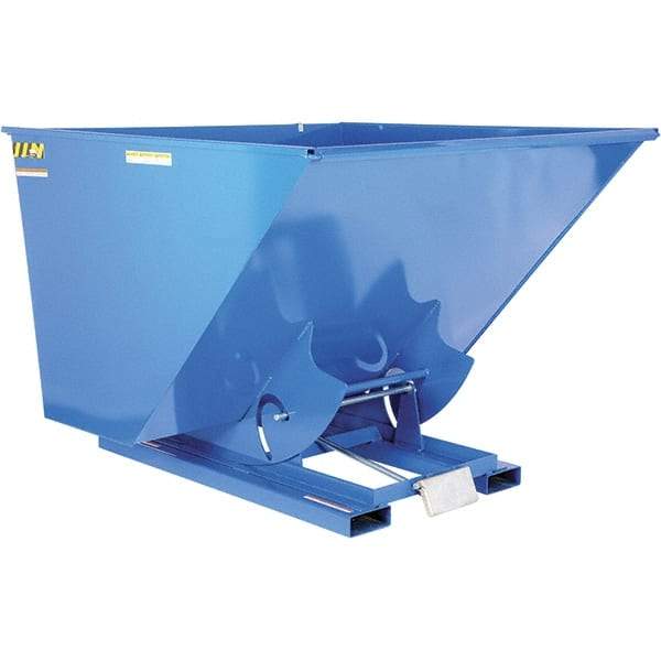 Vestil - 6,000 Lb Load Capacity, 2.5 Cu Yd, Steel Self-Dumping Hopper - 69-1/4" Wide x 69" Long x 52" High, Powder Coat Blue - USA Tool & Supply