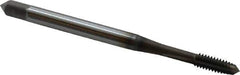 OSG - #5-40 UNC 2B/3B 3 Flute Nitride Finish Vanadium High Speed Steel Straight Flute Machine Tap - Plug, Right Hand Thread, 1-15/16" OAL, 5/8" Thread Length, H2 Limit, Oversize - Exact Industrial Supply