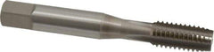 OSG - 3/8-16 UNC 3B 4 Flute Nitride Finish Vanadium High Speed Steel Straight Flute Machine Tap - Plug, Right Hand Thread, 2-15/16" OAL, 1-1/4" Thread Length, H3 Limit, Oversize - Exact Industrial Supply