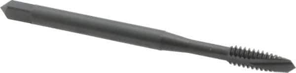 OSG - #6-32 UNC, 2 Flute, Oxide Finish, Vanadium High Speed Steel Spiral Point Tap - Plug Chamfer, Right Hand Thread, 2" OAL, 11/16" Thread Length, 0.141" Shank Diam, Series 280 - Exact Industrial Supply