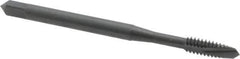 OSG - #6-32 UNC, 2 Flute, Oxide Finish, Vanadium High Speed Steel Spiral Point Tap - Plug Chamfer, Right Hand Thread, 2" OAL, 11/16" Thread Length, 0.141" Shank Diam, Series 280 - Exact Industrial Supply