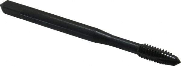 OSG - #8-32 UNC, 3 Flute, Oxide Finish, Vanadium High Speed Steel Spiral Point Tap - Plug Chamfer, Right Hand Thread, 2-1/8" OAL, 3/4" Thread Length, 0.168" Shank Diam, 2B Class of Fit, Series 280 - Exact Industrial Supply