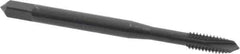 OSG - #8-32 UNC, 3 Flute, Oxide Finish, Vanadium High Speed Steel Spiral Point Tap - Plug Chamfer, Right Hand Thread, 2-1/8" OAL, 3/4" Thread Length, 0.168" Shank Diam, Series 280 - Exact Industrial Supply