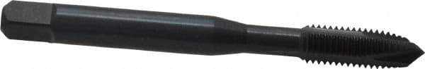 OSG - 1/4-28 UNF, 3 Flute, Oxide Finish, Vanadium High Speed Steel Spiral Point Tap - Plug Chamfer, Right Hand Thread, 2-1/2" OAL, 1" Thread Length, 0.255" Shank Diam, 3B Class of Fit, Series 280 - Exact Industrial Supply