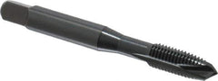 OSG - 5/16-24 UNF, 3 Flute, Oxide Finish, Vanadium High Speed Steel Spiral Point Tap - Plug Chamfer, Right Hand Thread, 2-23/32" OAL, 1-1/8" Thread Length, 0.318" Shank Diam, Series 280 - Exact Industrial Supply