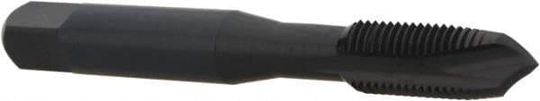 OSG - 3/8-24 UNF, 3 Flute, Oxide Finish, Vanadium High Speed Steel Spiral Point Tap - Plug Chamfer, Right Hand Thread, 2-15/16" OAL, 1-1/4" Thread Length, 0.381" Shank Diam, Series 280 - Exact Industrial Supply