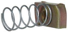 Cooper B-Line - 3/8-16" Rod, Zinc Dichromate Steel Spring Strut Nut - 1100 Lb Capacity, 3/8-16" Bolt - USA Tool & Supply