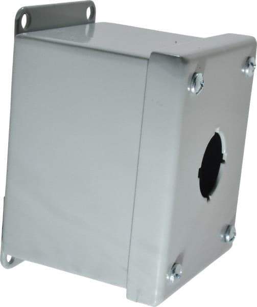 Cooper B-Line - 1 Hole, 1.203 Inch Hole Diameter, Steel Pushbutton Switch Enclosure - 4 Inch High x 3-1/4 Inch Wide x 3 Inch Deep, 12, 13 NEMA Rated - USA Tool & Supply