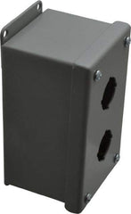 Cooper B-Line - 2 Hole, 1.203 Inch Hole Diameter, Steel Pushbutton Switch Enclosure - 5-3/4 Inch High x 3-1/4 Inch Wide x 3 Inch Deep, 12, 13 NEMA Rated - USA Tool & Supply