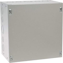 Cooper B-Line - Steel Junction Box Enclosure Screw Flat Cover - NEMA 1, 10" Wide x 10" High x 6" Deep - USA Tool & Supply