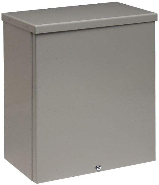 Cooper B-Line - Steel Junction Box Enclosure Screw Flat Cover - NEMA 3R, 10" Wide x 12" High x 4" Deep, Rainproof - USA Tool & Supply