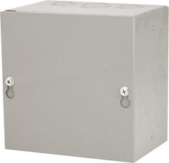 Cooper B-Line - Steel Junction Box Enclosure Screw Flat Cover - NEMA 1, 6" Wide x 6" High x 4" Deep - USA Tool & Supply