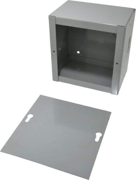 Cooper B-Line - Steel Junction Box Enclosure Screw Flat Cover - NEMA 1, 6" Wide x 6" High x 4" Deep - USA Tool & Supply