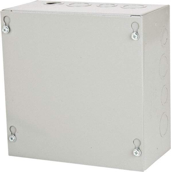 Cooper B-Line - Steel Junction Box Enclosure Screw Flat Cover - NEMA 1, 8" Wide x 8" High x 4" Deep - USA Tool & Supply