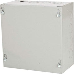 Cooper B-Line - Steel Junction Box Enclosure Screw Flat Cover - NEMA 1, 8" Wide x 8" High x 4" Deep - USA Tool & Supply