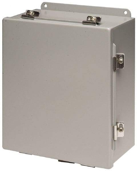 Cooper B-Line - Steel Standard Enclosure Hinge Flat Cover - NEMA 4, 12, 13, 12" Wide x 14" High x 6" Deep, Rainproof & Watertight - USA Tool & Supply