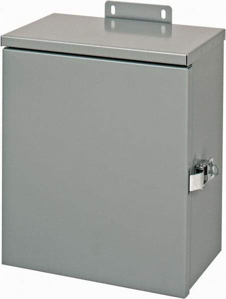 Cooper B-Line - Steel Junction Box Enclosure Hinge Flat Cover - NEMA 3R, 10" Wide x 12" High x 6" Deep, Rainproof - USA Tool & Supply