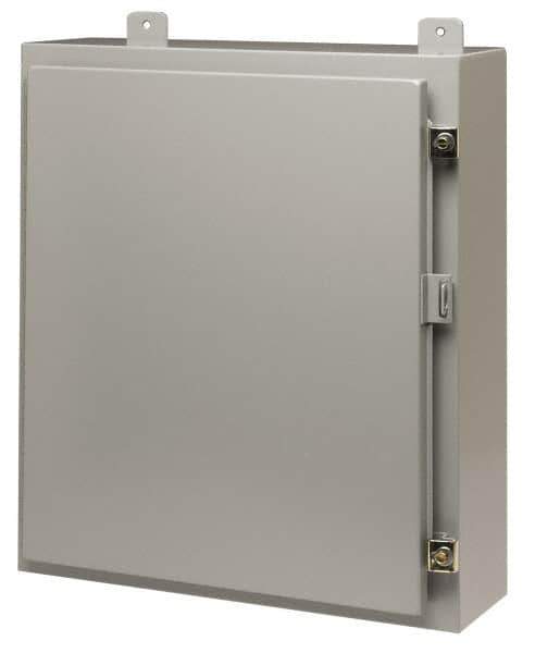 Cooper B-Line - Steel Standard Enclosure Hinge Flat Cover - NEMA 12, 13, 12" Wide x 16" High x 6" Deep, Dirt-tight & Dust-tight - USA Tool & Supply