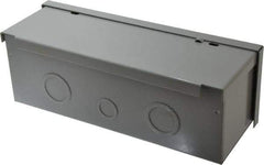 Cooper B-Line - 4" High x 12" Wide x 4" Long, Screw Mount Wire Duct - Gray, 3 Knockouts, Screw, Steel - USA Tool & Supply