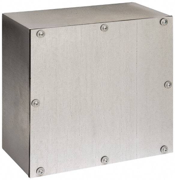 Cooper B-Line - Steel Junction Box Enclosure Screw Flat Cover - NEMA 3, 12, 12" Wide x 12" High x 6" Deep, Rainproof - USA Tool & Supply