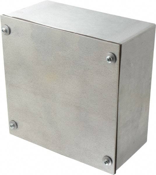 Cooper B-Line - Steel Junction Box Enclosure Screw Flat Cover - NEMA 3, 12, 8" Wide x 8" High x 4" Deep, Dust-tight & Rainproof - USA Tool & Supply