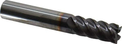 Niagara Cutter - 7/16", 1" LOC, 7/16" Shank Diam, 2-3/4" OAL, 5 Flute, Solid Carbide Square End Mill - Single End, TiAlN Finish, Spiral Flute, 45° Helix, Centercutting, Right Hand Cut, Right Hand Flute, Series S545 - USA Tool & Supply
