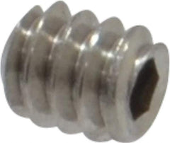 Value Collection - #4-40 UNC, 1/8" OAL, Flat Point Set Screw - Grade Austenitic A2 Stainless Steel, 0.05" Key - USA Tool & Supply