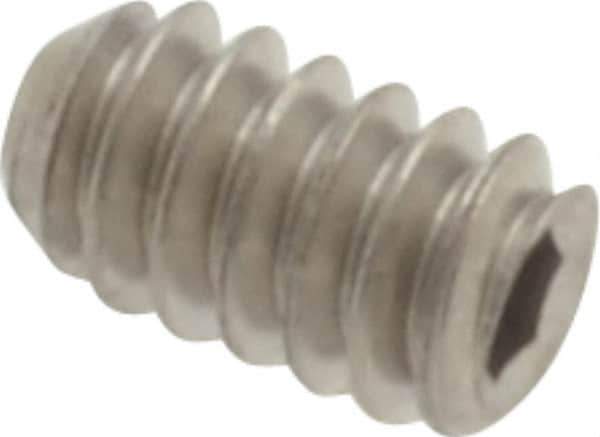 Value Collection - #4-40 UNC, 3/16" OAL, Flat Point Set Screw - Grade Austenitic A2 Stainless Steel, 0.05" Key - USA Tool & Supply