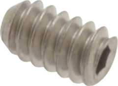Value Collection - #4-40 UNC, 3/16" OAL, Flat Point Set Screw - Grade Austenitic A2 Stainless Steel, 0.05" Key - USA Tool & Supply