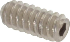 Value Collection - #4-40 UNC, 1/4" OAL, Flat Point Set Screw - Grade Austenitic A2 Stainless Steel, 0.05" Key - USA Tool & Supply