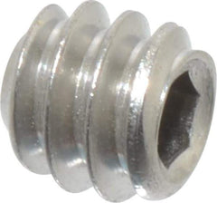 Value Collection - #6-32 UNC, 1/8" OAL, Flat Point Set Screw - Grade Austenitic A2 Stainless Steel, 1/16" Key - USA Tool & Supply