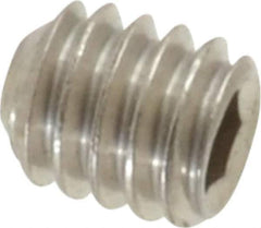 Value Collection - #8-32 UNC, 3/16" OAL, Flat Point Set Screw - Grade Austenitic A2 Stainless Steel, 5/64" Key - USA Tool & Supply