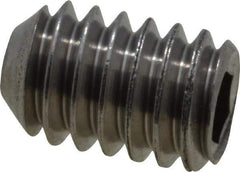 Value Collection - #8-32 UNC, 1/4" OAL, Flat Point Set Screw - Grade Austenitic A2 Stainless Steel, 5/64" Key - USA Tool & Supply