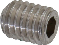 Value Collection - #10-32 UNF, 1/4" OAL, Flat Point Set Screw - Grade Austenitic A2 Stainless Steel, 3/32" Key - USA Tool & Supply